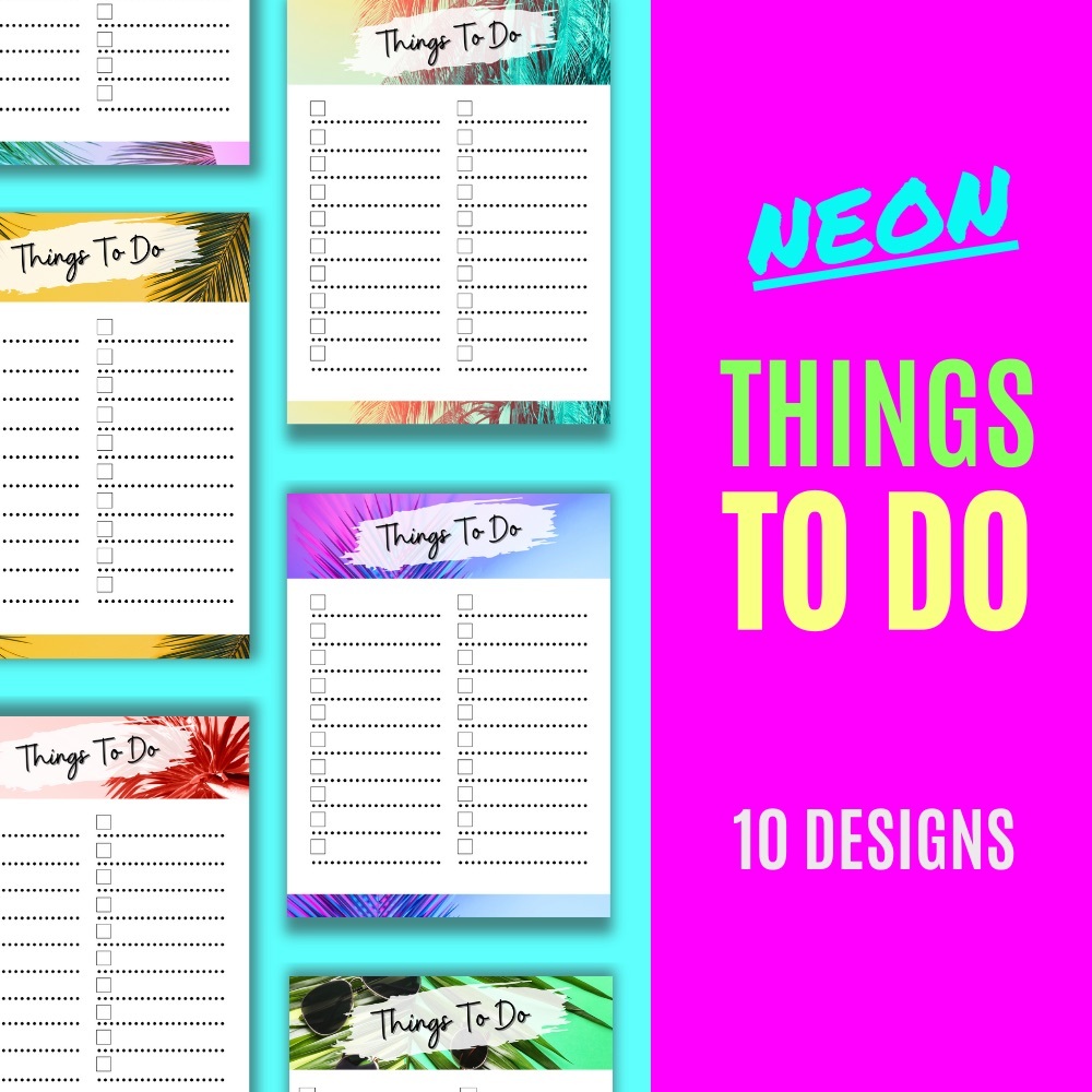 Neon Things To Do Notepad Set